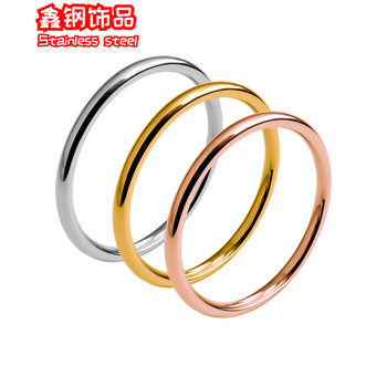 1.5 Line Ring Korean Titanium Steel Non-Fading Thin Ring Glossy Line Ring Ins Korean Version Student Simple Ring