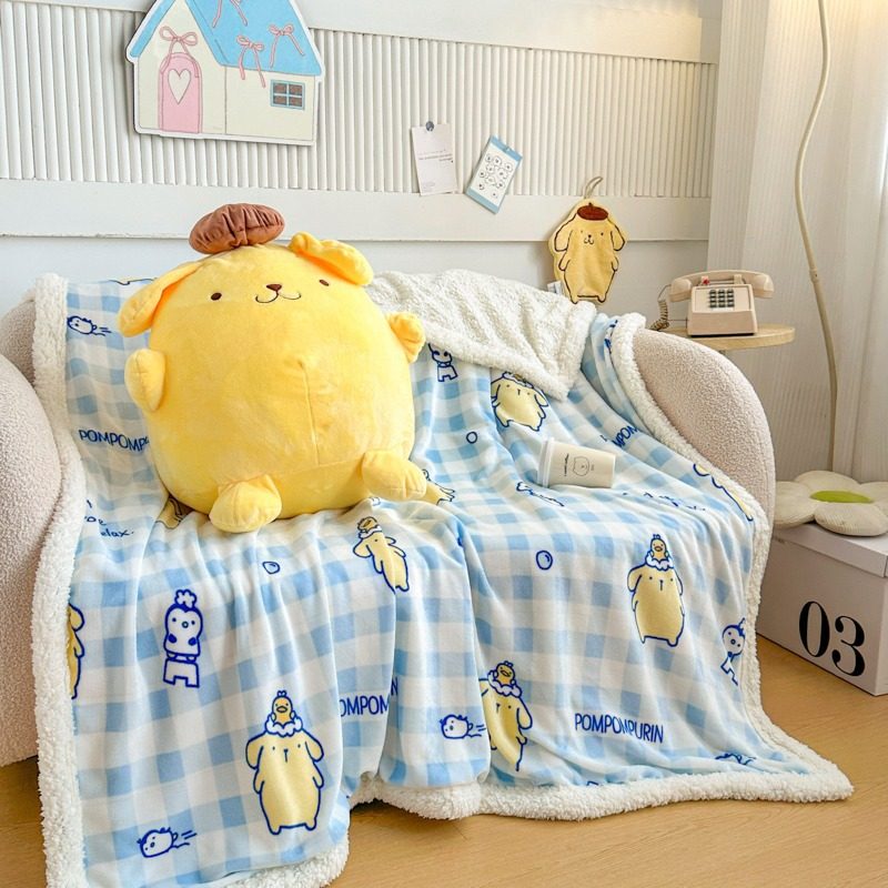 Sanrio Lamb Velvet Blanket Autumn and Winter Thickened Cartoon Warm Shawl Blanket Office Sofa Nap Blanket Gift Wholesale