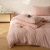 100% Pure Cotton Four-Piece Set, Yarn-Dyed, Washed Cotton Bedding Set, Single/Double Dormitory Three-Piece Bedding Set, Muji Style
