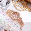 New hot selling starry Diamond women's watch thin niche personality trend full diamond steel belt student quartz watch