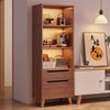 Bookcase Modern Simple Vertical Cabinet Household Bookshelf Floor Storage Rack Living Room Storage Cabinet Small Narrow Cabinet Dust-proof Display Cabinet