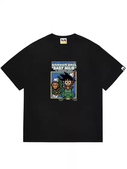 Summer Trendy Brand Bape Ape Head Heavyweight Pure Cotton Round Neck Casual Short-Sleeved Couple's Loose Top T-Shirt for Men and Women