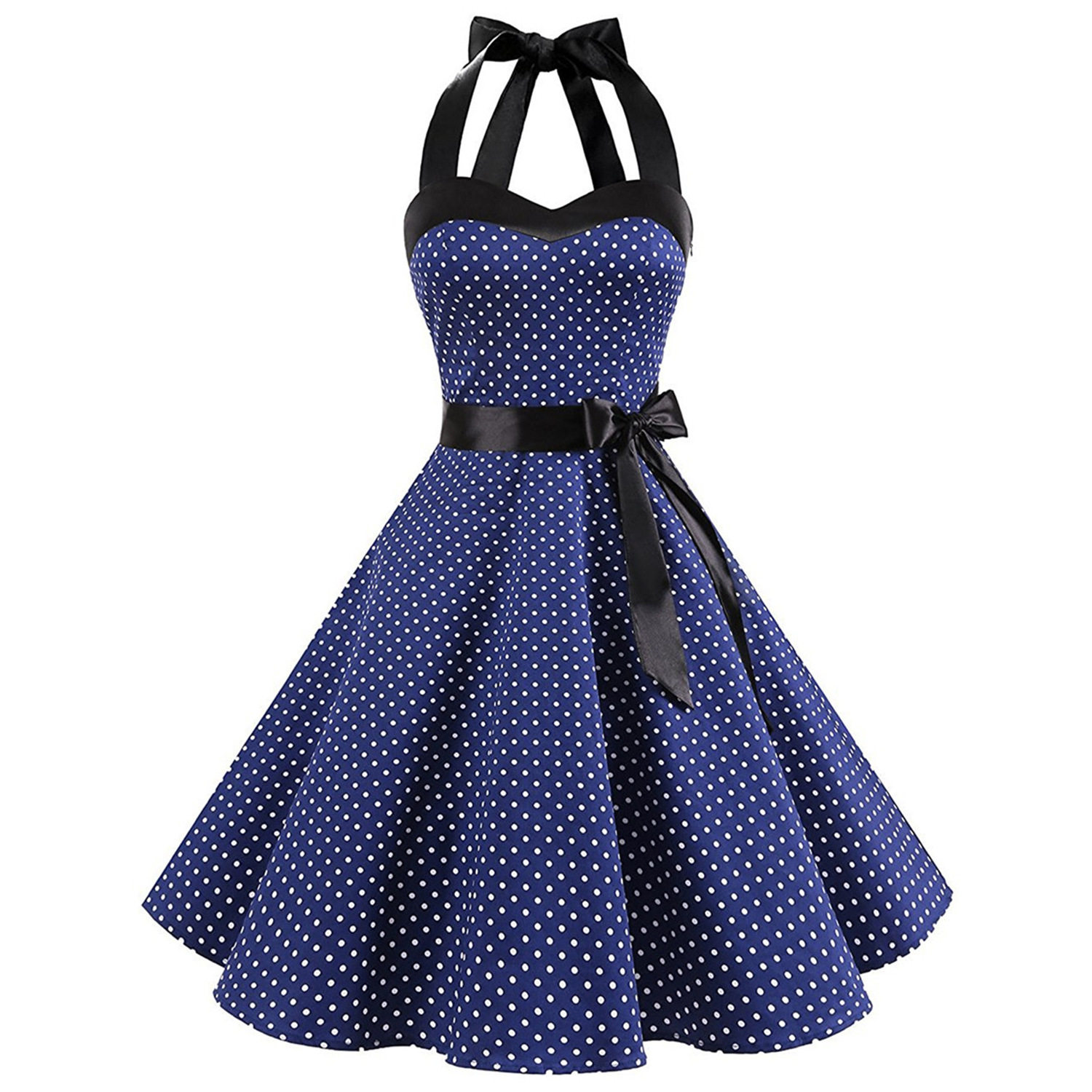Polka Dot Maxi Dress Strapless Fitted Waist Vintage Style Perfect for Parties and Events Wholesale Available