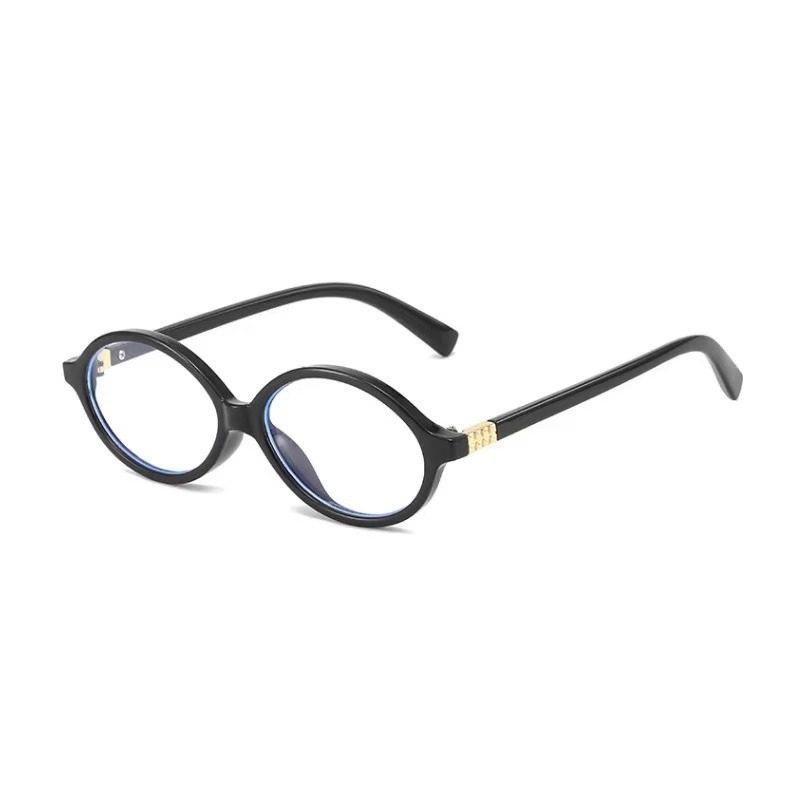 Internet Celebrity Same Style Hawksbill Color Glasses Myopia Women Can be Equiped with Domentum Oval Small Frame Big Face Slim Korean Style Flat Glasses Frame