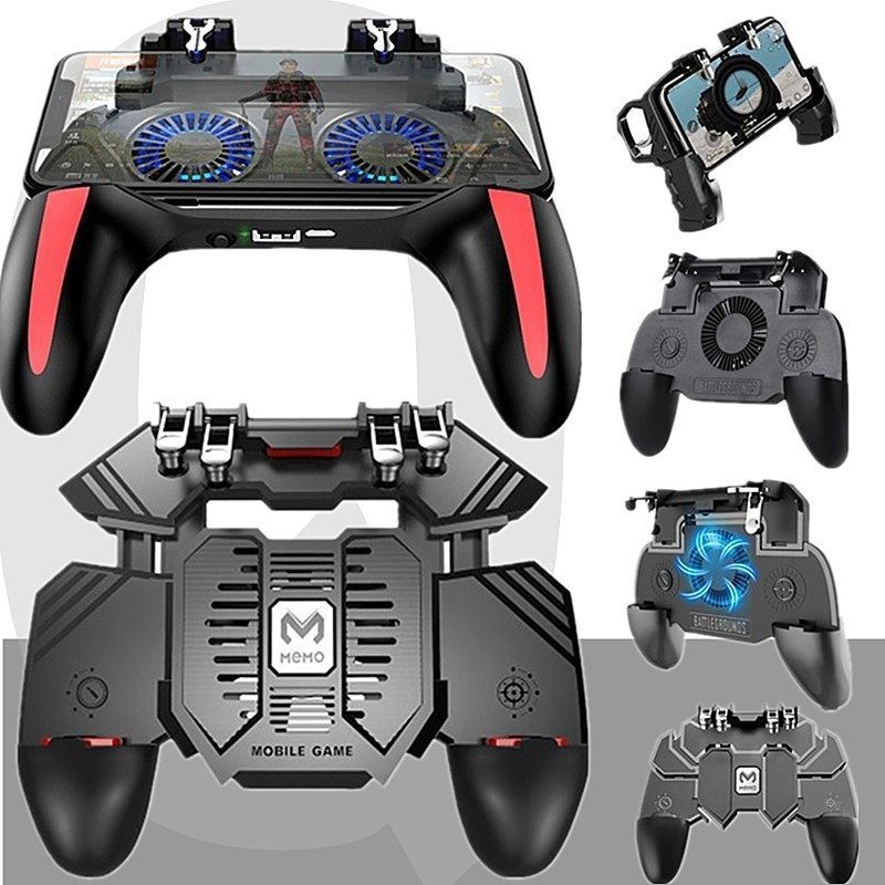 Popular Hot-Selling Gaming Controller for Pubg with Six-Finger Linkage, Fan Cooling, and Continuous Touch-Trigger Gun Aiming Tool