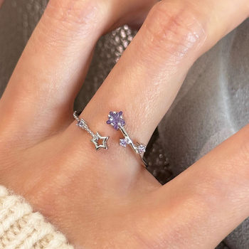 Little Star Wish Pentagram Ring for Women, Niche Versatile Light Luxury Ultra-Shiny High-End Open Index Finger Ring Wholesale