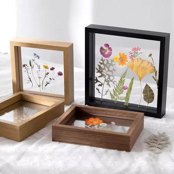 Double-Sided Embossed Photo Frame Transparent Glass Handmade DIY Material Dried Flower Plant Leaf Specimen Painting Photo Frame