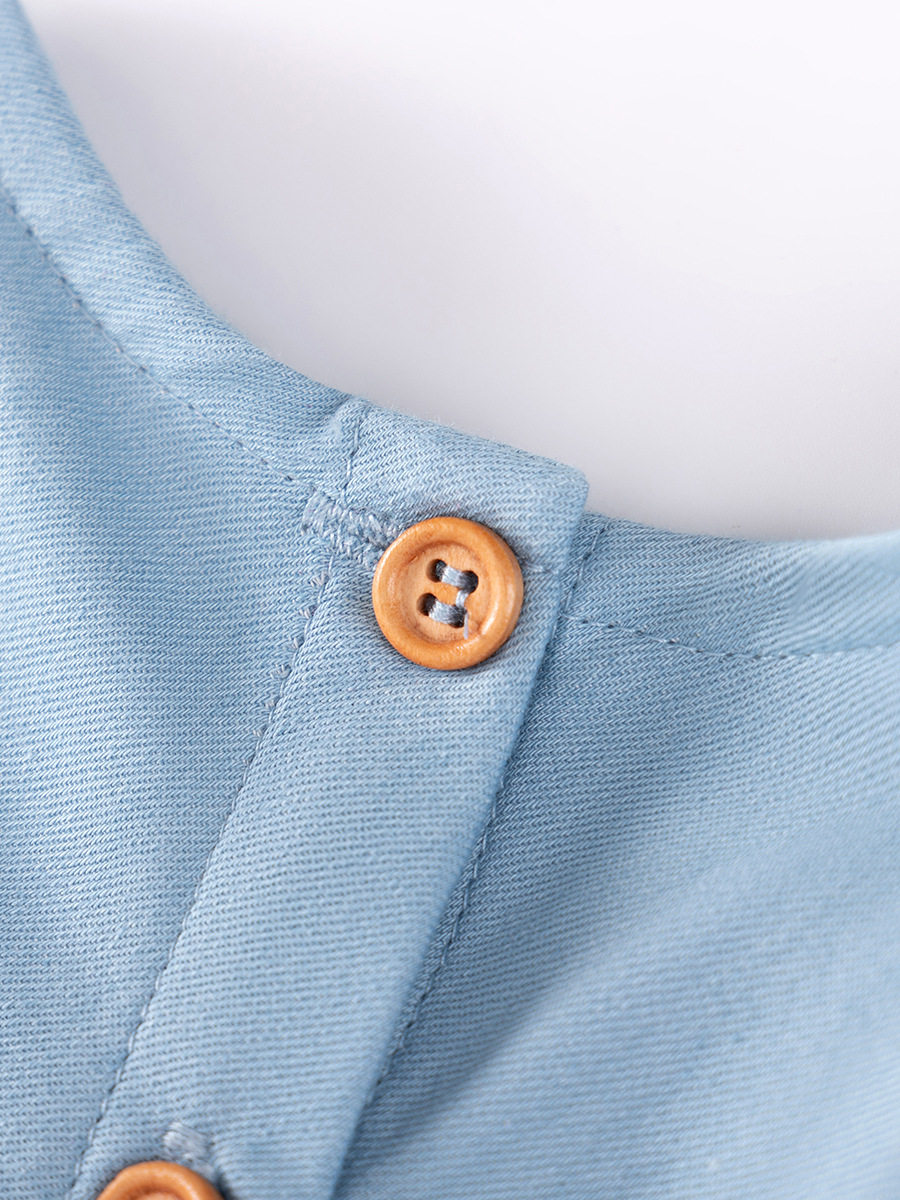 Girls' Sleeveless Dress, Summer Kids' Denim Dress, [Style] Cute Cherry Kids' Dress