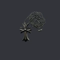 Hard resin black cross necklace