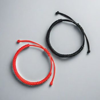 Diamond Knot Red Rope Bracelet Red Flat Knot Hand Rope DIY Hand Rope High-value Hand-woven Benmingnian Men's and Women's Hand Rope