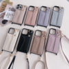 Suitable for Iphone17Promax Wrist Strap Mobile Phone Case Apple 12/13 Crossbody Shoulder Strap Card Protection Leather Case