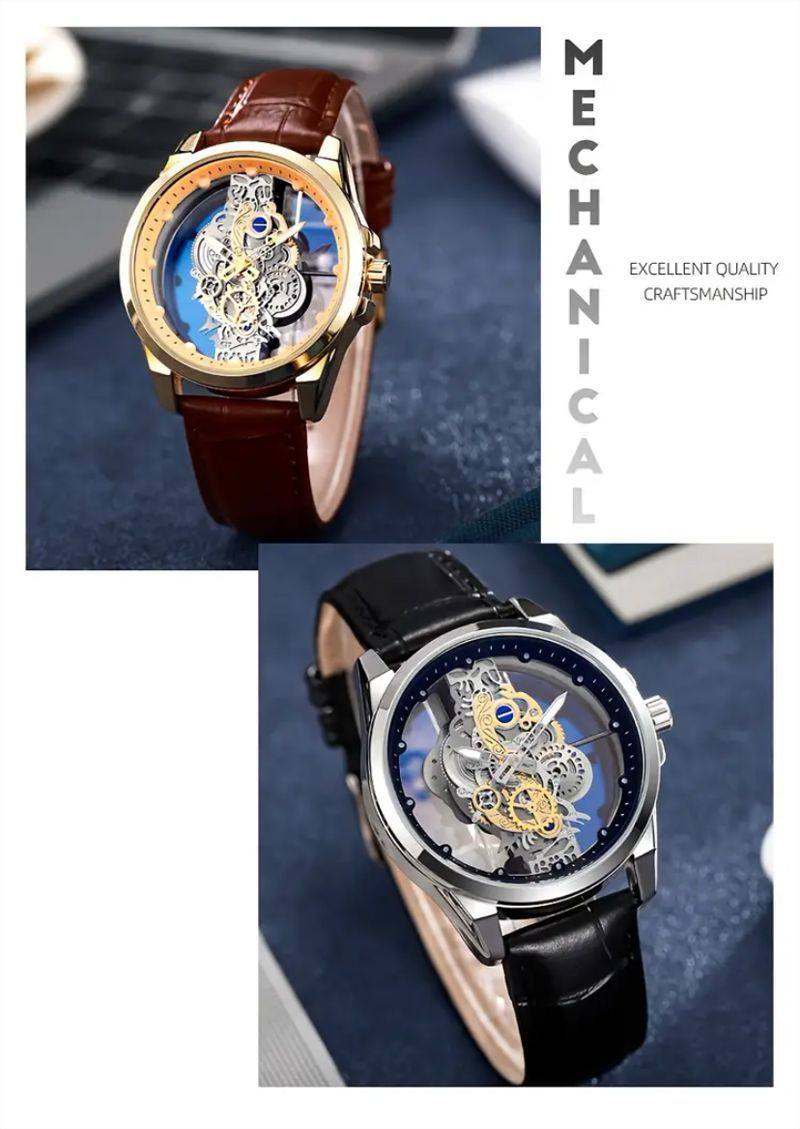 Cross-border new double-sided transparent hollow automatic mechanical watch men's watch men's waterproof luminous quartz watch TikTok 14 O1CN01VVp7UO1iazWp7gYYb !!2217573334430 0 cib