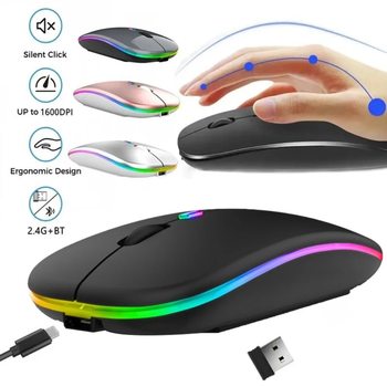 M40 Dual Mode 2.4G Bluetooth Colorful Luminous Wireless Mouse Mute Laptop Desktop Office Mouse Cross-border