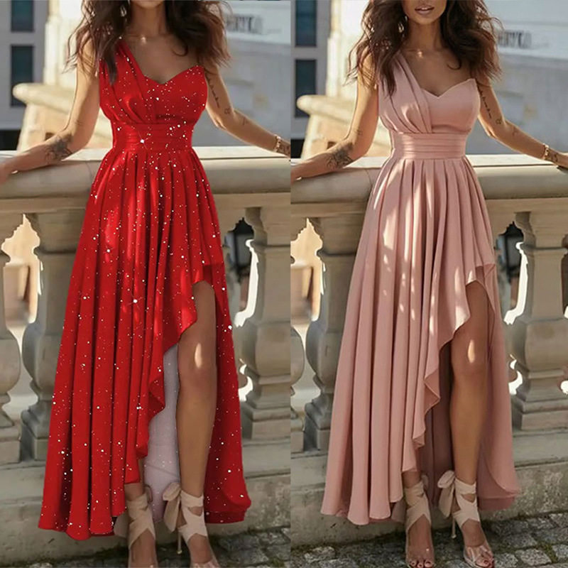 Spring Womens Dress Fashionable Asymmetrical High Waist Design Elegant Evening Gown Wholesale Available