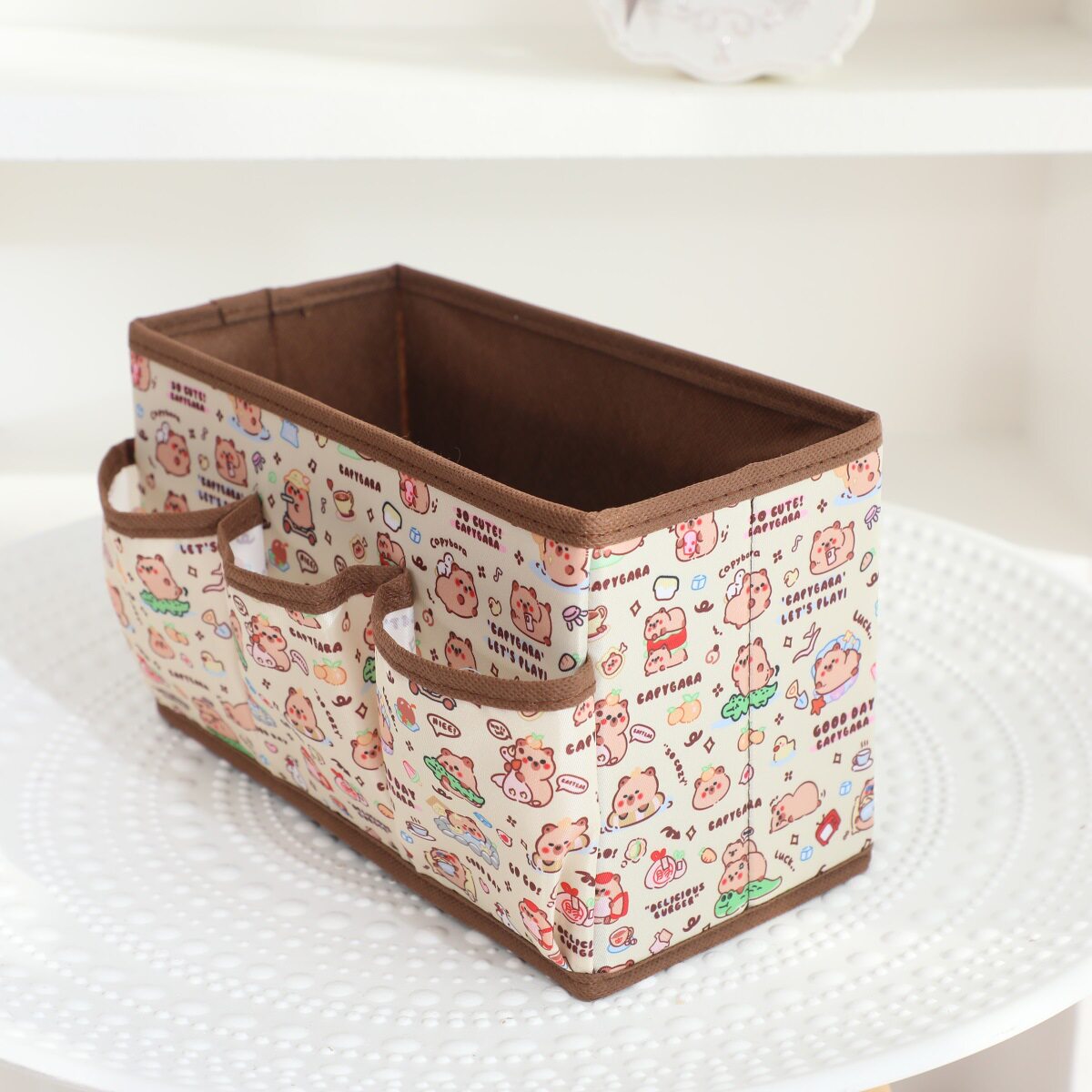 Cartoon Ins Style Kapibarado Dog Foldableable Desktop Storage Box Girls Makeup Sorting Box Without Lid