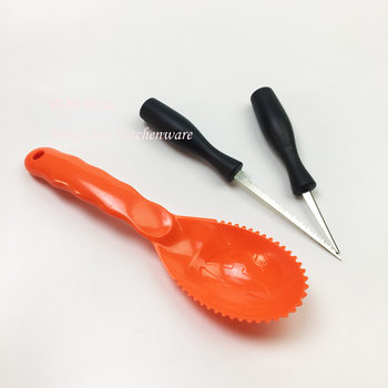 Stainless Steel Pumpkin Carving Set Fruit Carving Halloween Pumpkin Carving 3-Piece Set Pumpkin Tool Halloween