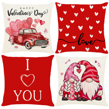 Amazon New Valentine's Day Digital Printing Pillow Case Red Love Living Room Sofa Decorative Pillow Cushion