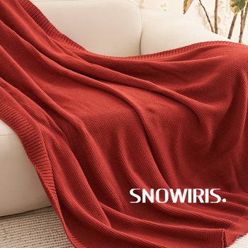 New Year's Red Blanket Pure Color Knitted Casual Blanket Living Room Sofa Cover Blanket Holiday Festive Decorative Blanket Lunch Break Jω