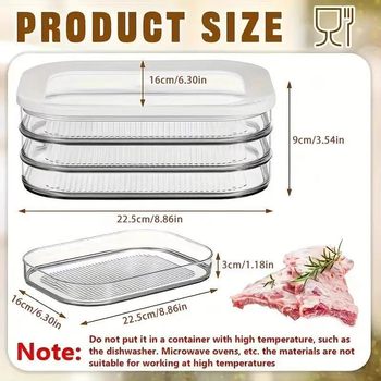 Cross-Border Hot-Selling Bacon Meat Frozen Preservation Box Household Refrigerator Special Storage Sealed Transparent Plastic Storage Box