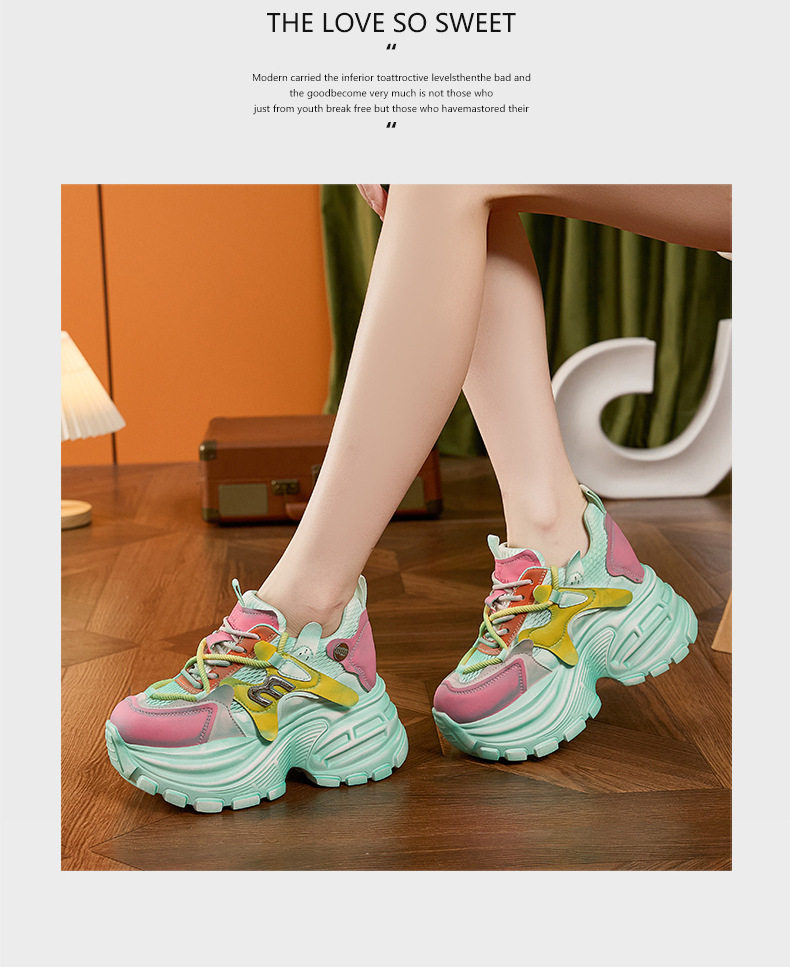 Giày sandal cao gót nữ hở mũi đế dày tăng chiều cao 2026 — Quả cầu, Xanh lá, Trắng chi tiết 18