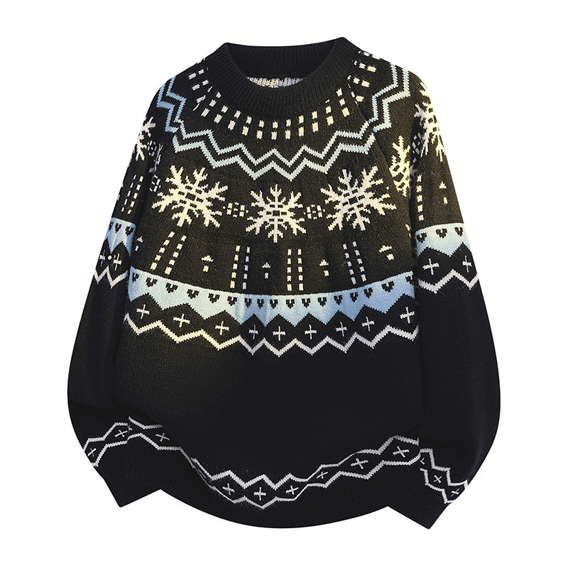 Áo Len Nữ Áo Len Họa Tiết Hoa Hàng Mùa Xuân Thu Đông Phong Cách Hàn Quốc