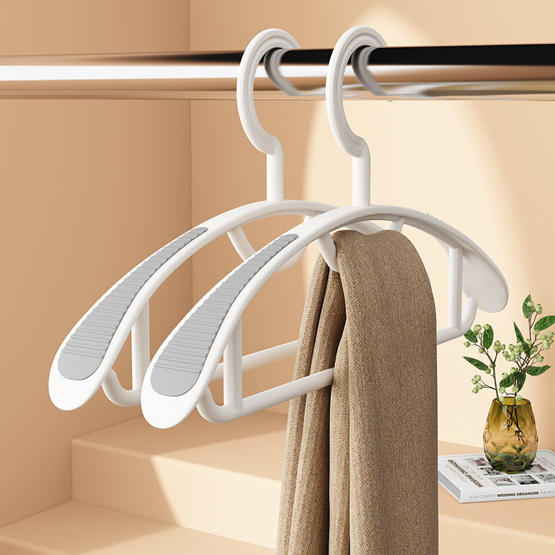 Plastic Half-Round Wide-Shoulder Non-Slip Clothes Hanger, Non-Marking, Narrow-Shoulder, Thickened Clothes Hanger