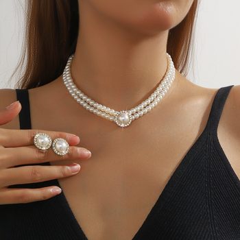 Double-Layered Pearl Necklace Necklace for Women, Accessible Luxury Niche High-End Clavicle Chain Design 2025 New Hot Style