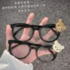 Japanese Cute Retro Rilakkuma Glasses with Large Black Frames, Face-Slimming, Subculture, Cute Decoration, Photo Cosplay, Anime