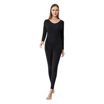Women's velvet thermal underwear set seamless women's velvet self-heating autumn pants antibacterial leggings wholesale
