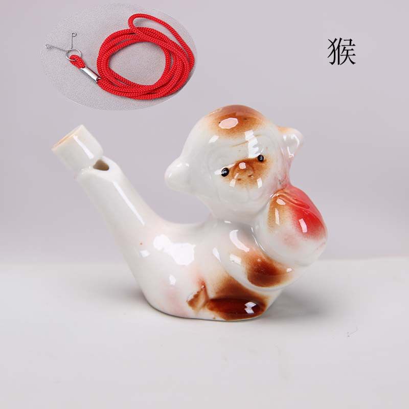 新款配挂绳十二生肖水鸟口哨12249吹出响亮声音口哨陶瓷工艺品