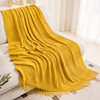 Light Luxury Ins Sofa Blanket Solid Color Air-conditioning Blanket Light Luxury Style Blanket Office Nap Blanket Homestay Decorative Blanket Autumn and Winter