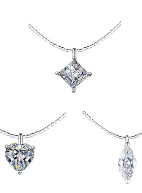 ins爆款s925银吊坠莫桑石锁骨链 可拆卸韩系项圈项饰女