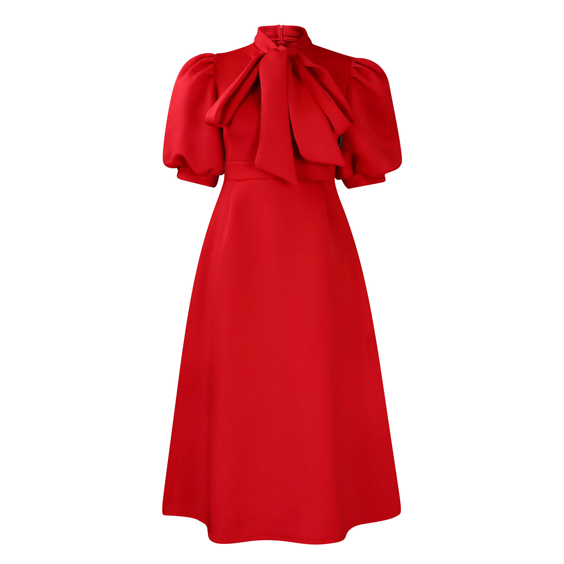 Summer Womens Short Sleeve Bow Tie A Line Party Dress Elegant Design Comfortable Fabric Versatile for Events