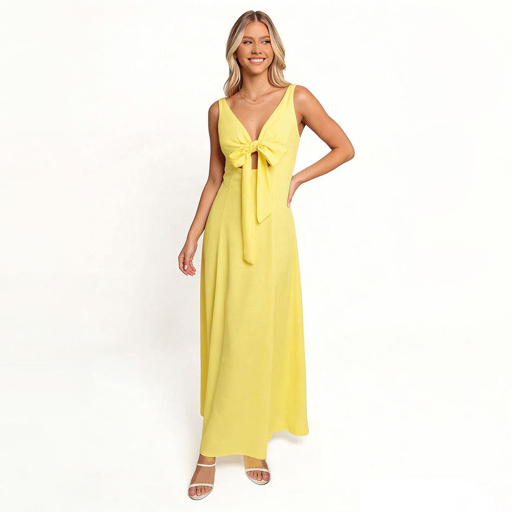 Womens Backless Maxi Dress Deep V Neck Adjustable Straps Beach Vacation Style Perfect for Birthdays Wholesale