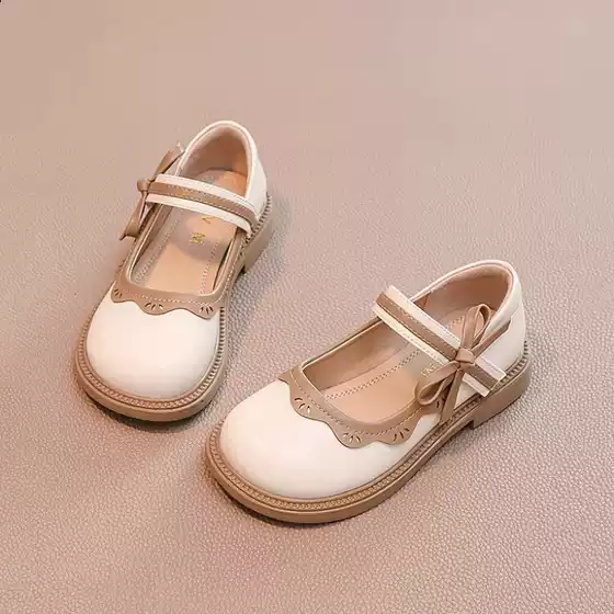 Girls' shoes Children's princess shoes 2024 Spring and Autumn New style peas single shoes girls' baby soft bottom small leather shoes
