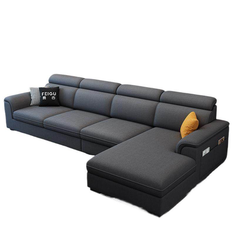 欧式客厅布艺沙发小户型简约现代免洗科技猫抓布整装组合家具