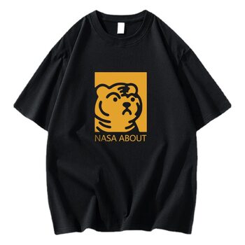 Nasa Tiger Head Heavyweight Pure Cotton Short-Sleeved T-Shirt Men's Summer Trendy Brand Loose and Versatile Ins Couple Half-Sleeved Clothes