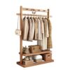 Chinese-Style B&B Storage Mobile Clothes Hanger Solid Wood Floor-Standing Bedroom Coat Rack Living Room Simple Modern Home