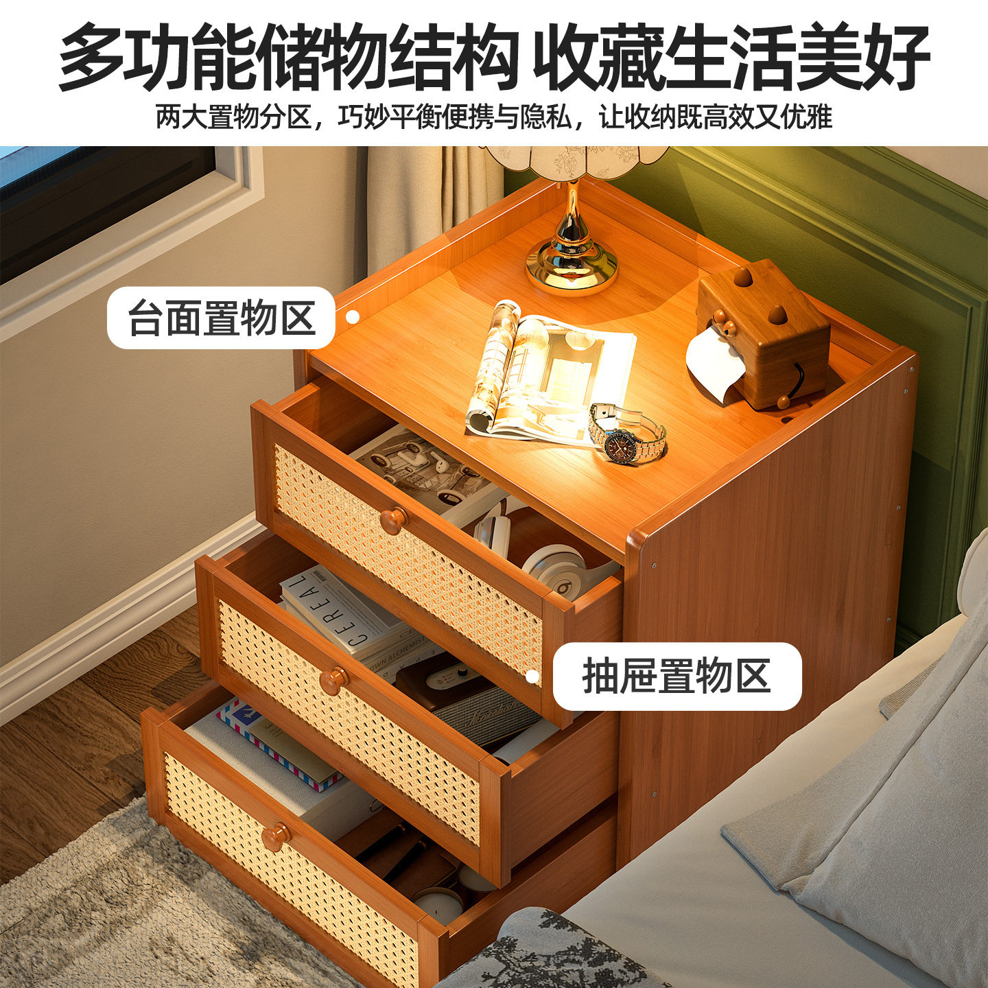 Multi-Layer Bedside Table, Home Living Room Side Table, Simple Style Storage Rack, Ornaments, Hand-Made Display Stand, Storage Cabinet