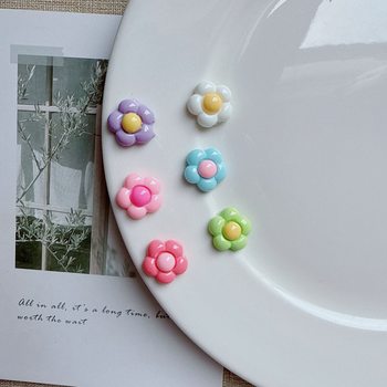 Cute Small Shiny Round Edge Five-Petal Flower DIY Hairpin Hair Rope Clothing Water Cup Flats Patch Handmade Accessories