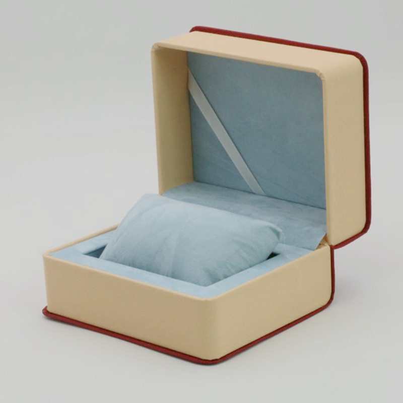 Pu Leather Rounded Corner Watch Box Flip-Top Classy Watch Storage Box Straw Pattern Watch Display Packaging Watch Box Wholesale