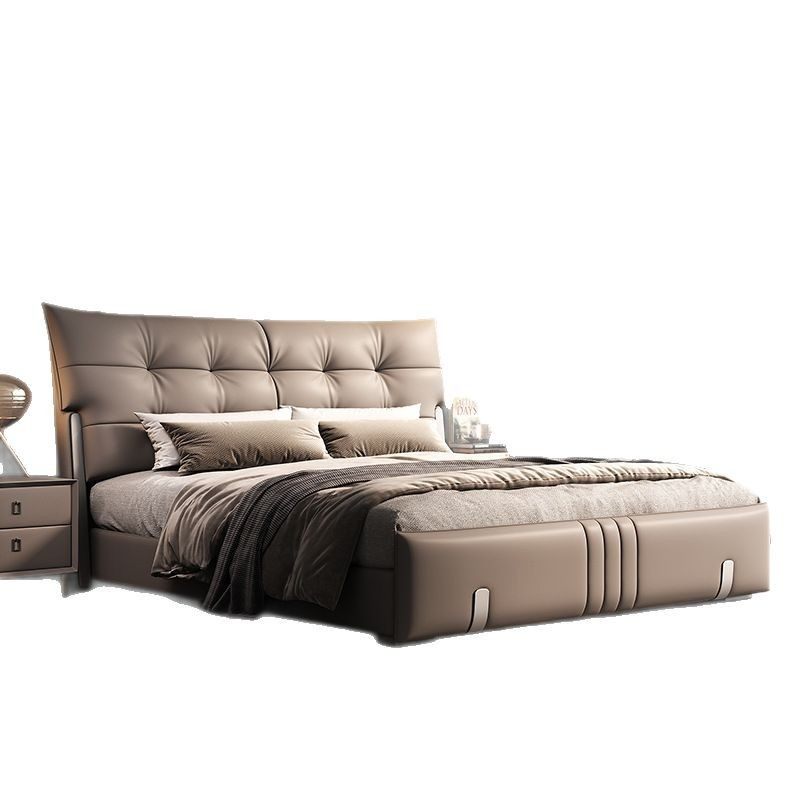 新款现代轻奢床主卧双人床米储物简约软包靠背大气婚床