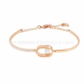 Rose gold oval beating heart bracelet