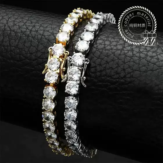 Cross-Border Fashion High-End Tennis Bracelet Tennis Chain 3mm Claw Chain Full Diamond Zirconia Bracelet