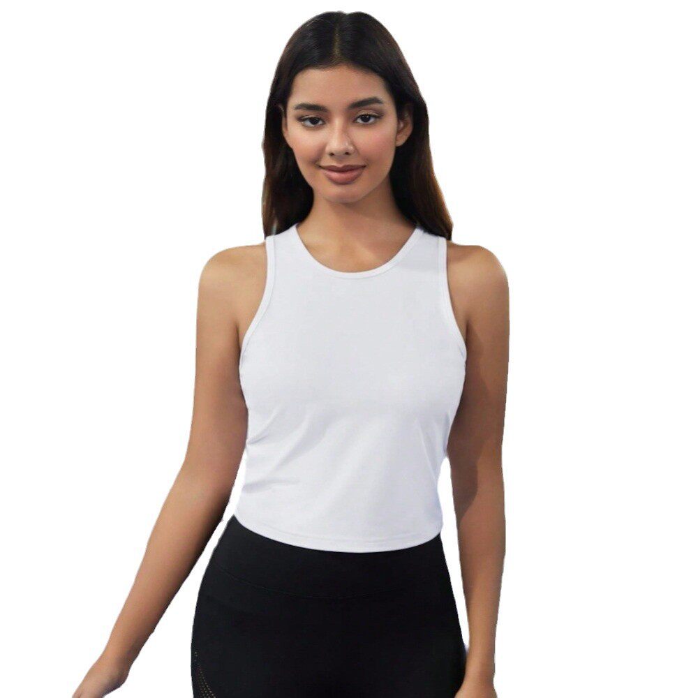 Womens Sleeveless T Shirt Simple Design Back Hollow Cutout Versatile Style Spring Summer Collection Wholesale