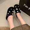 2025 New Early Spring Niche Outer Wear Birkenstock Rhinestone Sweet and Cool Flat Toe Thick-Soled Slippers for Women