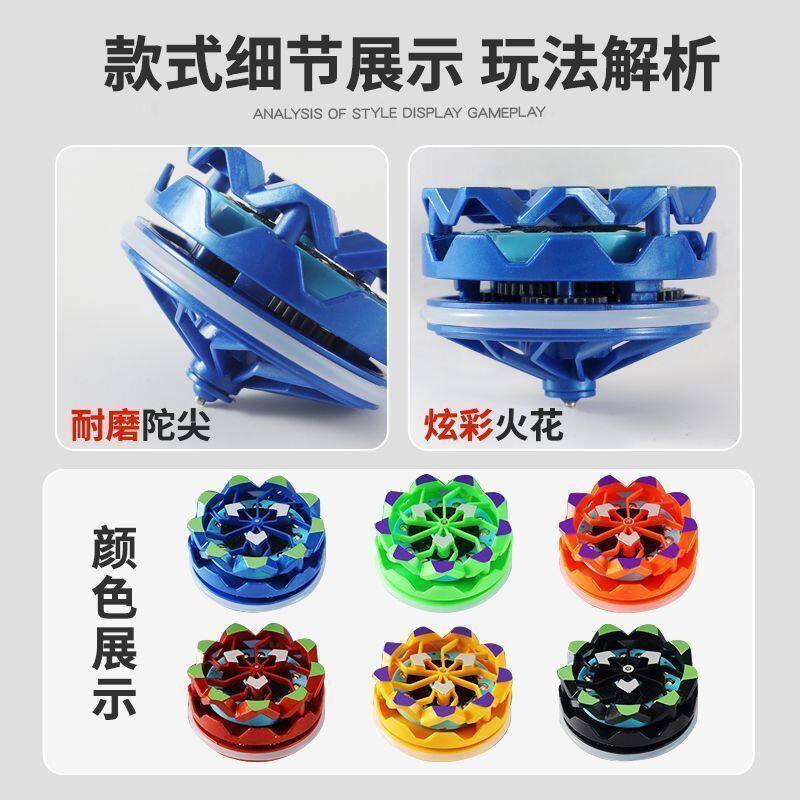 Fireworks Top Toy Children Boys and Girls Primary and Secondary School Students Battle Plate Rotating Luminous Colorful