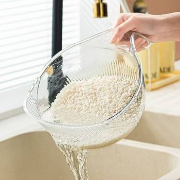 New Kitchen Rice Washing Tool, Rice Washing Sieve, Rice Washing Basin, Draining Basket, Multifunctional Household Vegetable Washing and Fruit Washing Basin