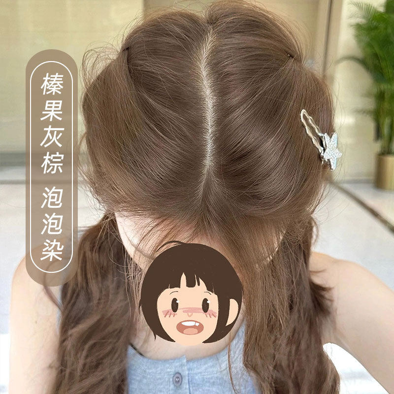 Hazelnut Gray Brown Bubble Hair Dye Internet Celebrity 2025 Popular Color Plant Hot Style Hair Dye at Home Wholesale