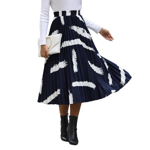 Casual A Line Skirt Irregular Print Trendy Design Womens Fashion Suitable for Daily Wear Wholesale Available